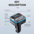 thumbnail image 4 of Bluetoothcompatible Car Adapter Bass Sound Radio Handsfree Calls Fast Charging, 4 of 5