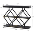 thumbnail image 2 of Industrial 3-Tier Entryway Table with Diamond-Shaped Metal Frame - Console Sofa Table with Open Shelves for Hallway & Foyer, 2 of 6