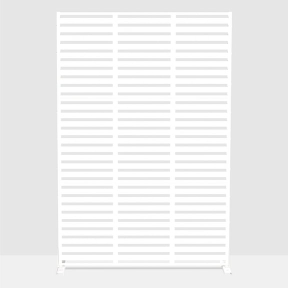 MAYEERTY Metal Room Divider – Industrial Galvanized Steel Privacy Screen,White