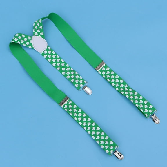 MUSEYA Irish Holiday St Accessories Green Suspenders 1 Set
