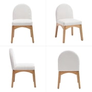 Guyou Modern Dining Chairs Set of 2, Linen Upholstered Dining Room Chairs, Mid Century Wooden Kitchen Side Chairs for Dining Room, Kitchen, and Living Room, Beige