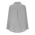 thumbnail image 5 of Pimfylm Womens Button Down Shirts Cotton Dress Shirts Oxford Shirts Long Sleeve Work Blouses Collared Tops Tunics with Pocket Grey, XXXXXL, 5 of 6