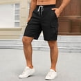 thumbnail image 2 of Xunlbb Mens Shorts Clearance Cargo Shorts for Men, Mens Casual Fashion Solid Drawstring Elastic Waist Multiple Pockets Shorts, M-3XL, 2 of 10