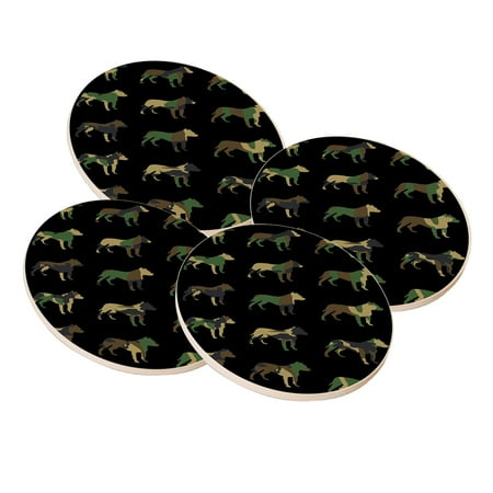 

KuzmarK Sandstone Drink Coaster (set of 4) - Pitbull Camoflauge