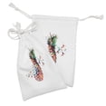 thumbnail image 2 of Pineapple Fabric Pouch Set of 2, Geometric Pineapple Bursting into Scattering Birds Flight Modern Abstract Print, Drawstring Bag for Toiletries Masks and Favors, 9" x 6", Multicolor, by Ambesonne, 2 of 2