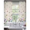 thumbnail image 2 of Vintage Colorful Butterfly Sheer Curtains 63 Inch Length 2 Panels Set Window Treatments, Watercolor Butterflies Rustic Rod Pocket Semi Curtains for Living Room/Bedroom/Kitchen Décor, 104"W x 63"L, 2 of 7