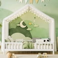 thumbnail image 3 of Noble House Full Floor Bed with Canopy and Guardrails, Wood House Bed Frame for Kids, White, 3 of 11