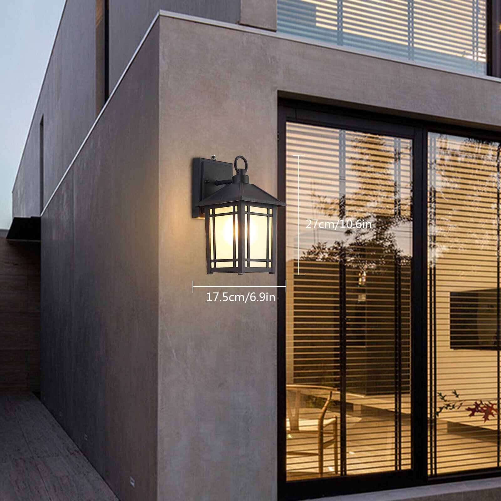 Light Sensor Light Outdoor Wall Light Waterproof Porch Light E26 Bulbs Not Included Exterior Light Fixture for House Patio Garage