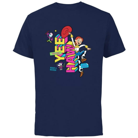 Disney and Pixar’s Toy Story Jessie Back to School - Short Sleeve Cotton T-Shirt for Adults - Customized-Navy