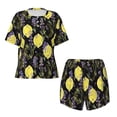 thumbnail image 4 of Naloa Lavender Flowers Women's Short-Sleeved Pajama Set, Loungewear, Summer pajamas, Breathable Cozy - Large, 4 of 9