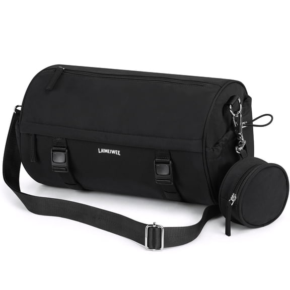 LAIMEIWEE Small Gym Bag for Women Men, 15L Compact Workout Yoga Bag with Wet Pocket and Yoga Mat Holder, Mini Sport Duffle Bags for Dance, Pilates, Ballets, Swimming, Travel (Black)