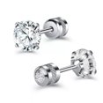 thumbnail image 4 of QQTDFG 1 Pc CZ Crystal Stud Earrings Stainless Steel Earrings Cartilage Helix Piercing-Silver-2mm, 4 of 9