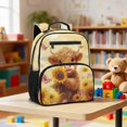 thumbnail image 2 of Jeiento Highland Cow Lightweight Toddler Backpack for Preschool, 13.5 Inch School Bag for 3-5 Year Old Kids, Bookbag with 2 Front Pockets & Mesh Sides, 2 of 7