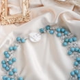 thumbnail image 5 of Glowing Elegance Blue Turquoise and Crystals Collar Bib Statement Necklace, 5 of 5