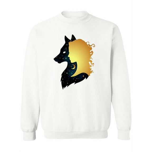 Woman Wolf Silhouette Sweatshirt Women -Image by Shutterstock, Female Medium