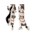 thumbnail image 3 of Women'S Vintage Open Front Knit Striped Long Sleeves Maxi Long Cardigan Sweater with Pockets Cream White L, 3 of 6