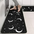 thumbnail image 2 of Kitchen Rugs Sets Of 2,Black Moon Star Pattern Anti Fatigue Kitchen Mat Rugs Non Slip Washable,Decorative Kitchen Floor Mats for Kitchen,Sink,Laundry,17"x47"+17"x47", 2 of 5