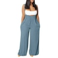 thumbnail image 2 of YUNAFFT Women's Summer Casual Jumpsuits, Women's Casual Sleeveless Loose Straps Solid High Waist Wide Leg Jumpsuit Rompers With Pocket, 2 of 5
