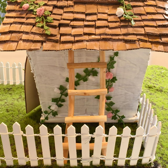 Escalera de jardín de hadas 1:12, muebles 1/12, Mini escaleras de madera, simulación de escena en miniatura, modelo 1/12, Mini escalera de madera para Hugo Escalera en miniatura
