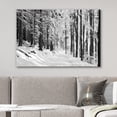 thumbnail image 2 of IDEA4WALL Canvas Wall Art Small Path Through Trees in Snowy Winter Time Nature Forest Photography Realism Traditional Scenic Dramatic Black and White for Living Room, Bedroom, Office - 16"x24", 2 of 5