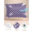 thumbnail image 2 of Purple Moroccon Pillow Cases Queen Size Set of 2, Smooth Satin Pillowcase for Hair and Skin, Country Chic Ethnic Minimalist Motifs Decorative Cooling Bed Pillow Covers with Zipper, 20x30 Inches, 2 of 5