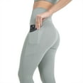 thumbnail image 3 of YITTY Active Women's UltraLuxe High-Waist Pocket Legging, Athleisure, 4-Way-Stretch, Sage Grey, M, Regular | 27" Inseam, 3 of 8