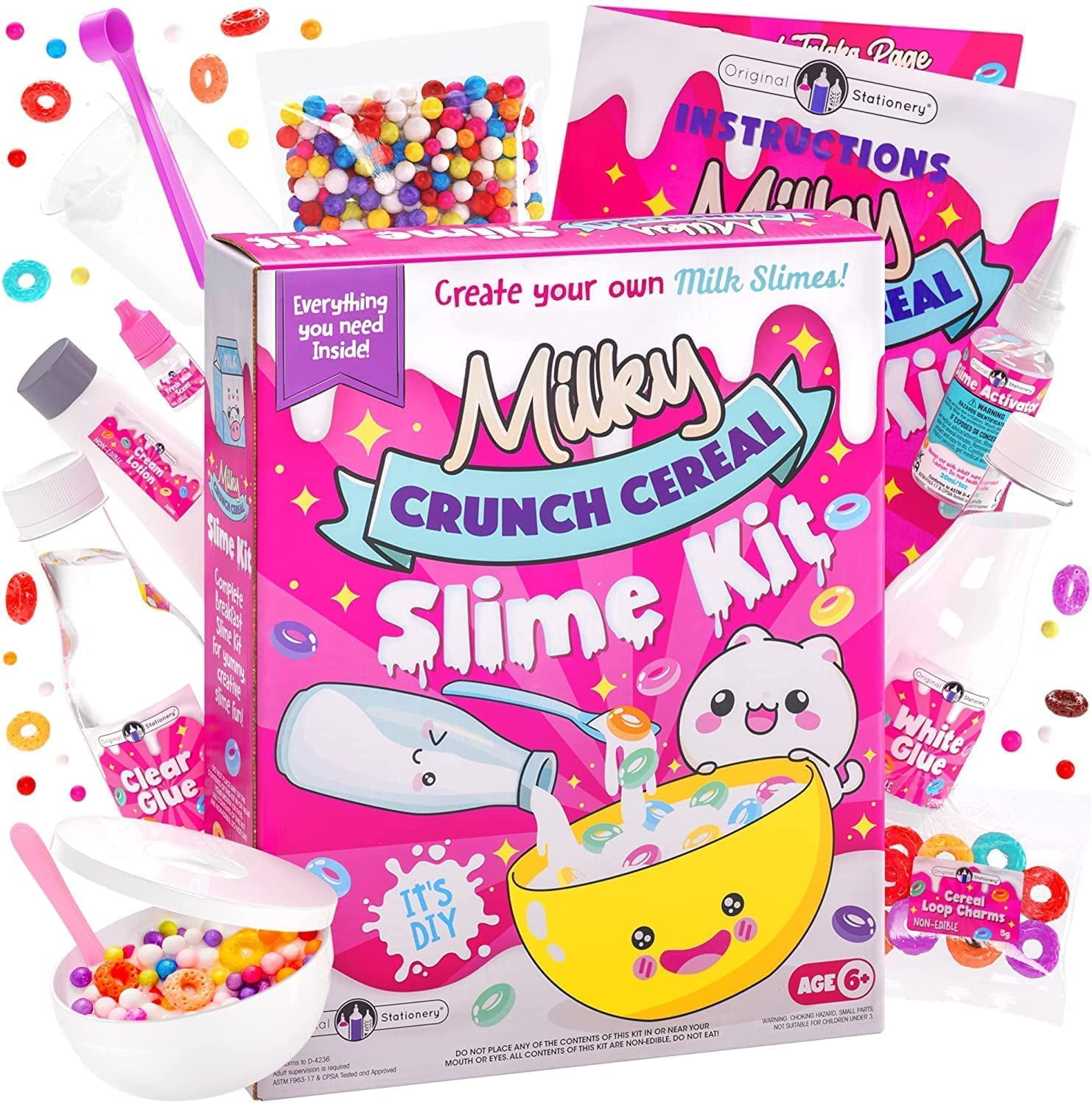 Original stationery milky cereal crunchy slime kit all in one slime