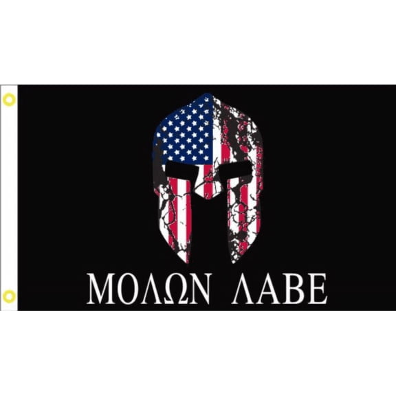 Molon Labe Warrior Stars & Stripes Come And Take Them 3'X5' Flag Rough Tex® 100D
