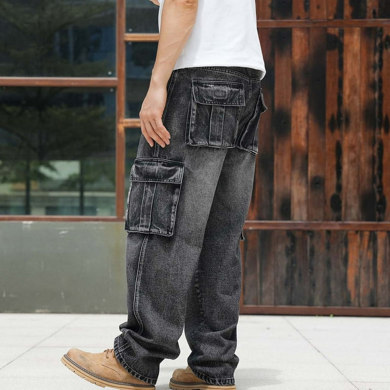 qucoqpe Jeans for Men Fashion Outdoor Hiking Cargo Pants Mens