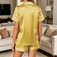 thumbnail image 5 of Satin Pajamas Set for Women Short Sleeve Sleepwear Soft Button Down Pjs 2 Piece Casual Shorts Summer Set, 5 of 5