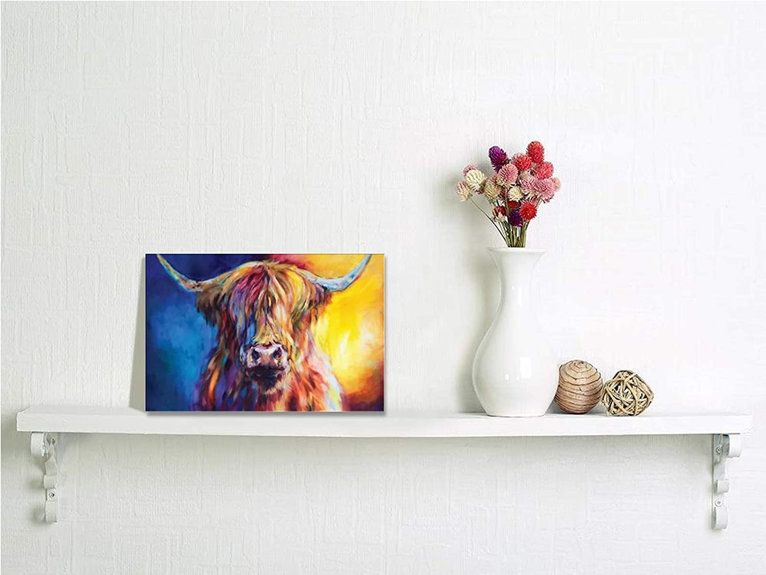 Cow Canvas Wall Art Highland Cow Pictures Canvas Print for Western
