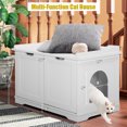 thumbnail image 7 of Bestpet Cat Litter Box Enclosure Covered Litter Box Enclosed Cat House Condo Side Table Hidden Cat Washroom Enlarged Cat Litter Cabinet Cat Furniture Litter Tray with Door，White, 7 of 7