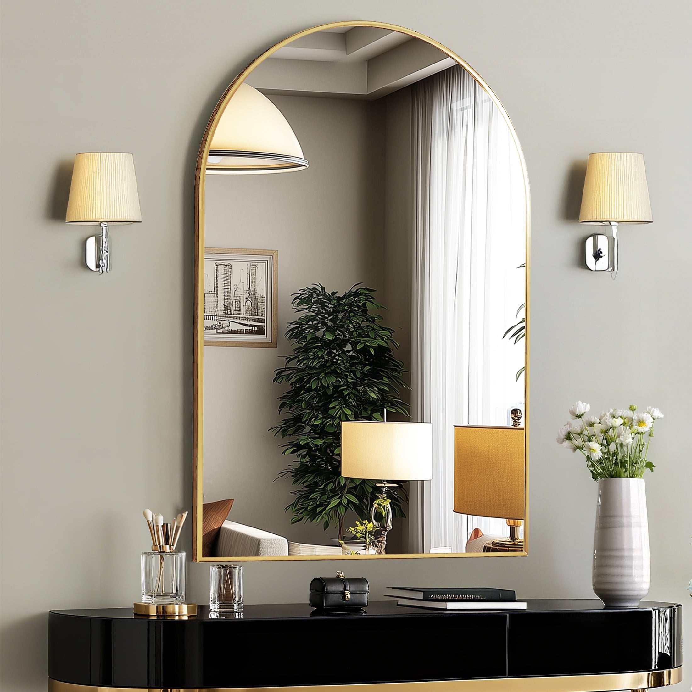 Creative Co-Op Oval Wood Framed Wall Mirror, Natural - Walmart.com