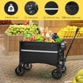 thumbnail image 3 of Collapsible Wagon Cart with Wheels Foldable - Folding Utility Heavy Duty Wagons Carts for Grocery Sports Garden Shopping Camping Wheelbarrows (Blue, 120L), 3 of 7