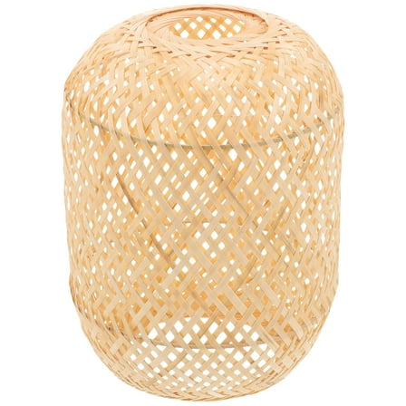 BESTOYARD Natural Rattan Woven Pendant Light Shade Handcrafted Chandelier Lampshade Cylinder Design for Pendant and Floor Lamps