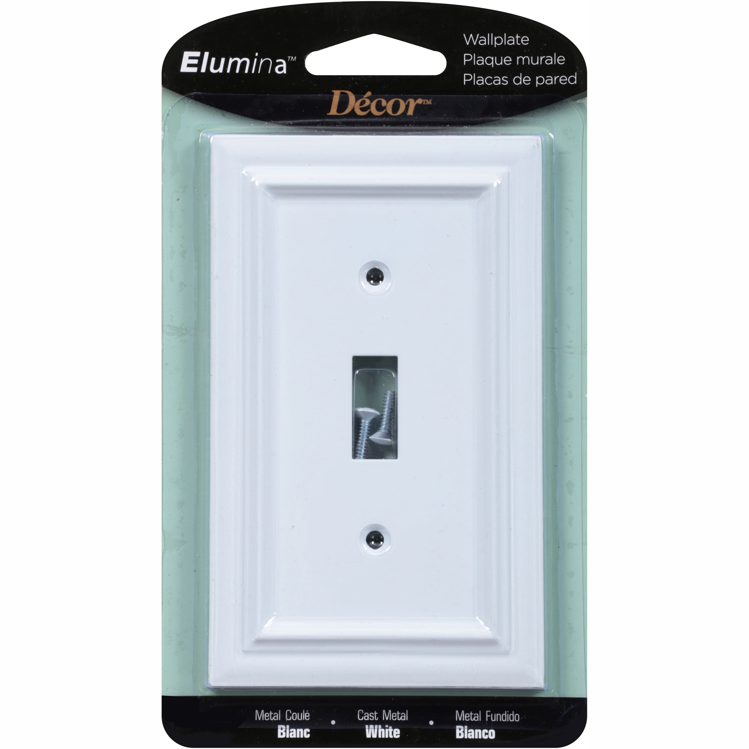 Elumina Continental 1 Toggle Wall Plate, White