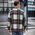 thumbnail image 4 of Domuza Plaid Button Down Shirts for Men Casual Long Sleeve Flannel Collared Dress Shirts Fall Winter Stylish Relaxed Fit Tops with Breast Pocket Black 2XL, 4 of 4