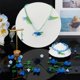 thumbnail image 5 of Kit de cuentas acrílicas con forma de flores y hojas, cuentas azules para colgantes florales, campanillas, tulipanes, lilas, flores de 4 pétalos, cuentas de flores., 5 of 7