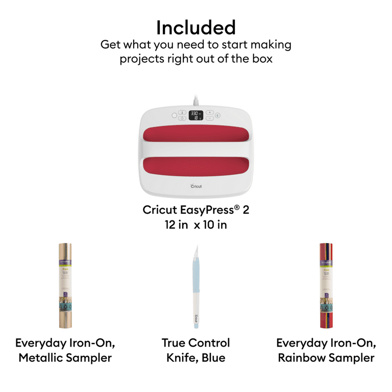 Cricut EasyPress 2 in Raspberry + Iron-On Kit - Walmart.com
