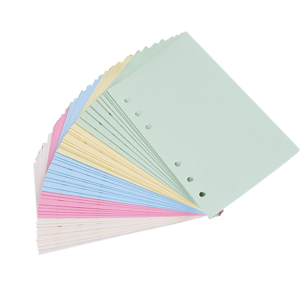 2Pcs A6 5 Colors Blank Pattern 50 Pages Chromatic Looseleaf Paper