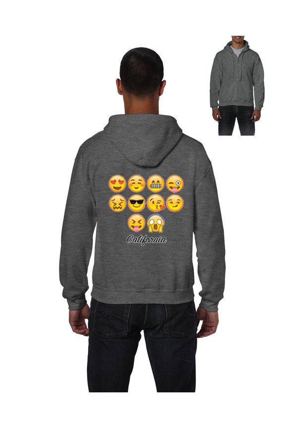 MmF - Men's Sweatshirt Full-Zip Pullover, up to Men Size 5XL - Emoji Entourage