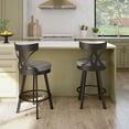 thumbnail image 6 of Amisco Washington 30 In. Swivel Bar Stool - Taupe Grey Faux Leather / Dark Brown Metal, 6 of 8