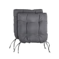 thumbnail image 2 of Sorra Home Charcoal Tufted Chair Cushion Round U-Shaped Back 16 x 16 x 3 (Set of 2), 2 of 3