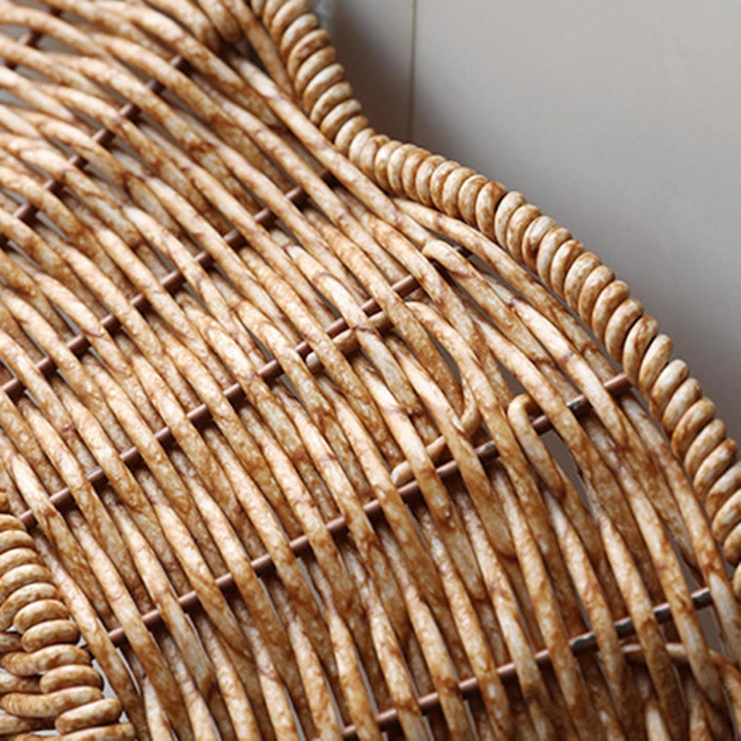 QZS 1 Pack Shallow Scalloped Basket,Reusable Handmade Decorative Woven Baskets for Restaurant,11.4x2.4In Portabel Tabletop Tray for Kitchen