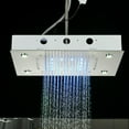 thumbnail image 2 of Ceiling Mounted Rainfall Waterfall Shower Head color changing led Brushed Nickel, 2 of 16
