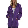 thumbnail image 1 of Innerwin Sweatshirts à Capuche Zippés pour Femmes Sweat à Capuche Automne Couleur Unie Chaud Violet L, 1 of 3