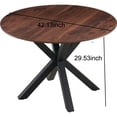 thumbnail image 2 of Tcbosik Dining Table with Metal Cross Legs for 4-6 Person, 42 inch Round Kitchen Table, Brown, 2 of 5