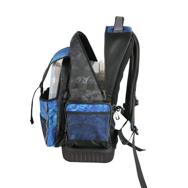 Realtree Large Pro Fishing Tackle Box Storage Backpack, Blue
