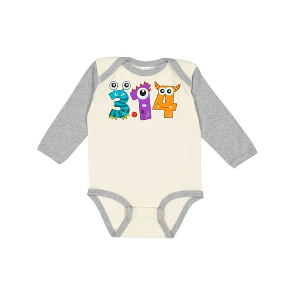 Inktastic Monsters Like Pi- Pi Day numbers Boys or Girls Long Sleeve Baby Bodysuit
