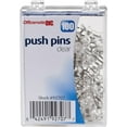 Officemate Push Pins in Reusable Box, Clear, Box of 100 (92707